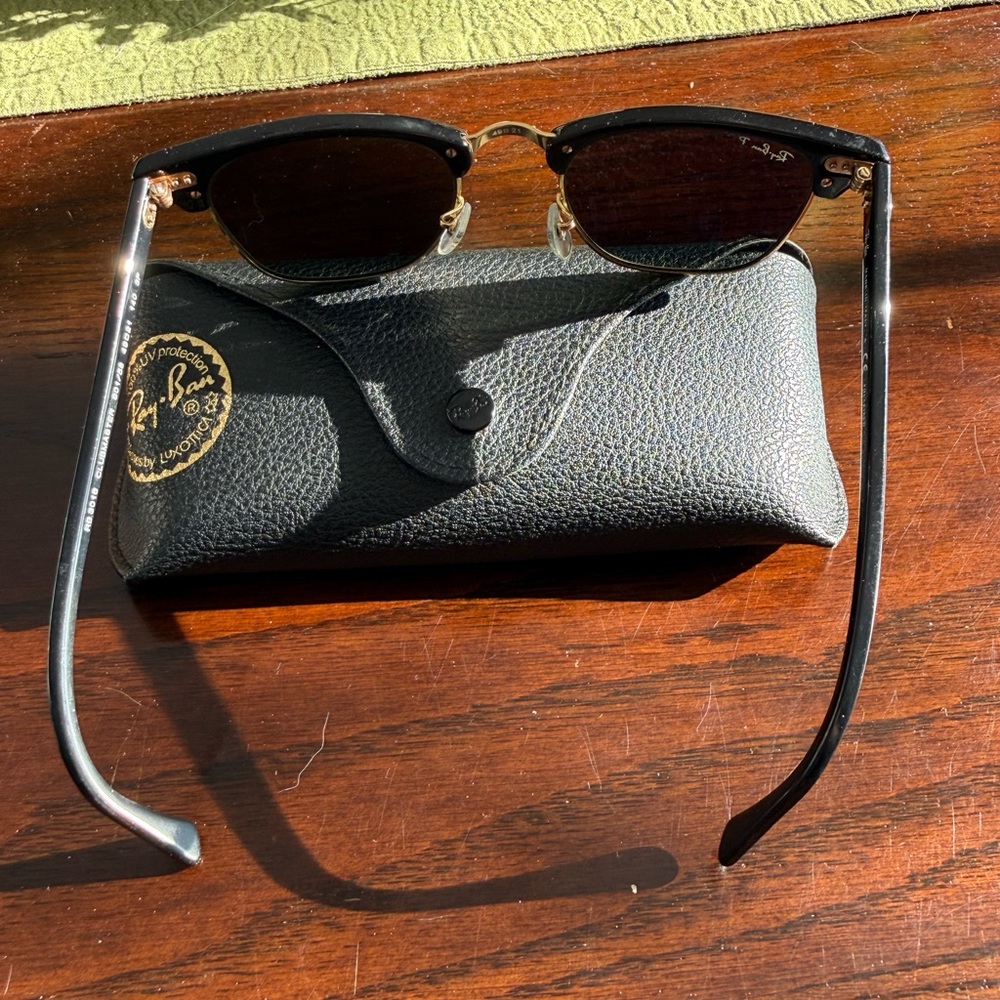Ray-Ban Tortoise and Gold Clubmaster Sunglasses - Picture 9 of 11